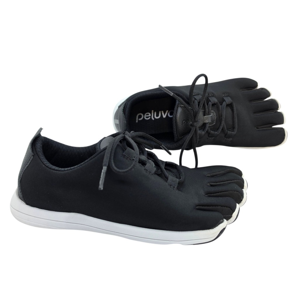 Peluva Strand W Womens Toe Shoes Black White Mesh Barefoot Sneakers 38 US 7